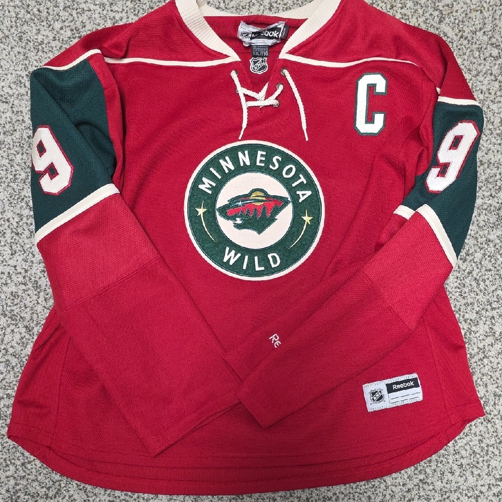 Reebok Red and Green Minnesota Wild Jersey